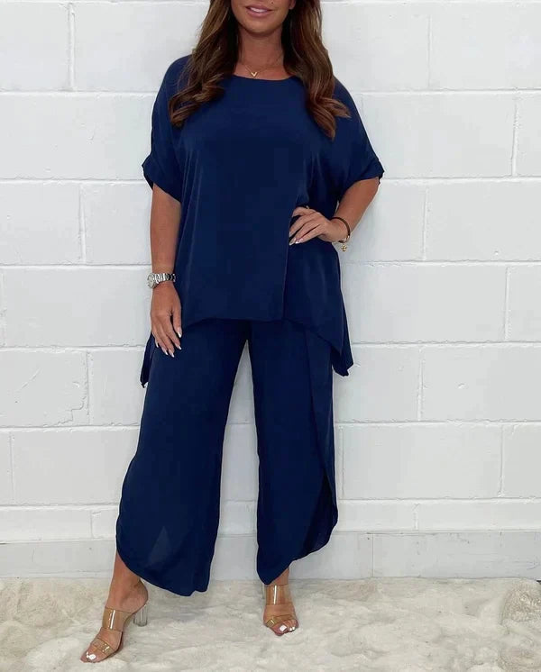 Valenzora | Zweiteiliges Hosenanzug-Set mit Ärmeln für Damen | Stylisches und bequemes Outfit
