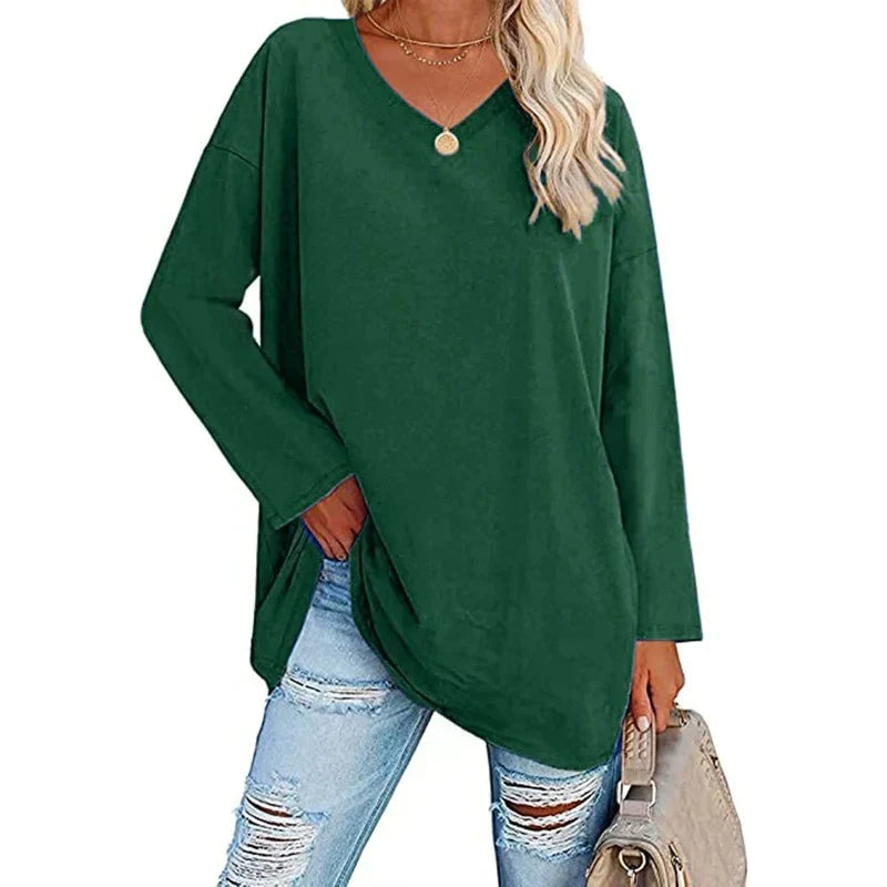 Valenzora | V-Neck Knitted Top for Women - Stylish and Comfortable Sweater