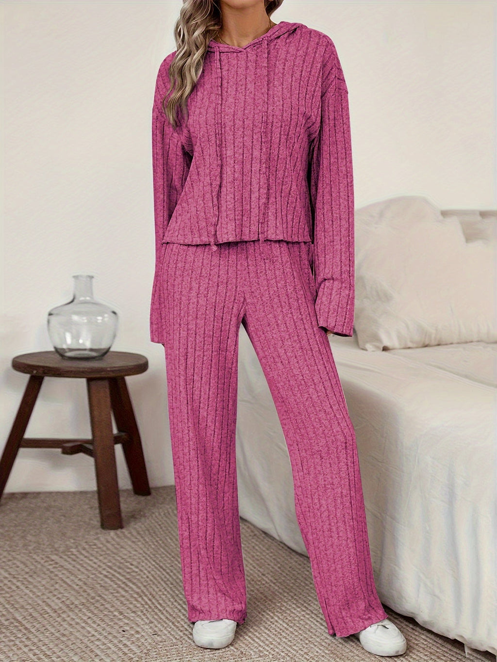 Valenzora | Women's Casual Solid Color Hoodie and