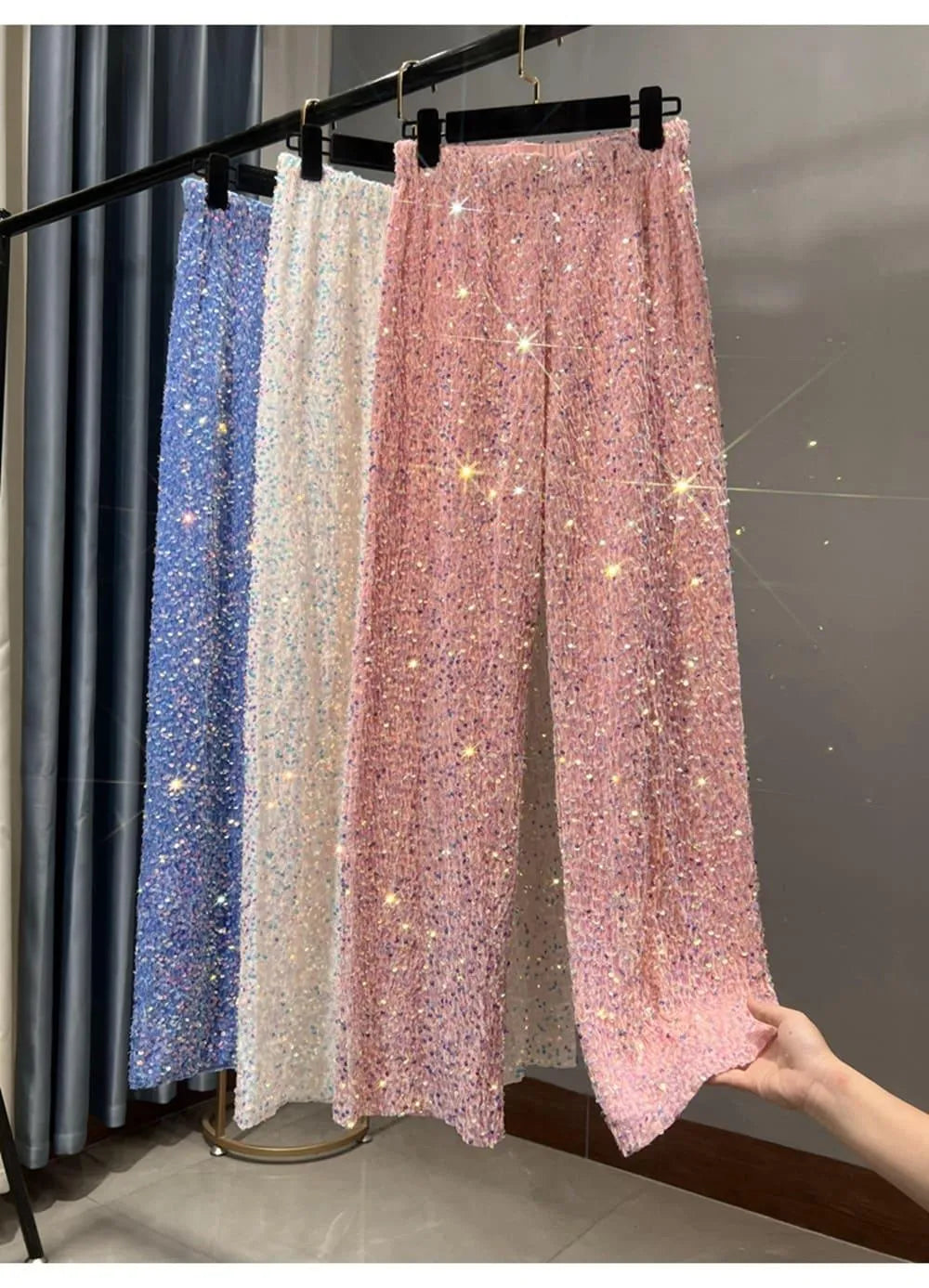 Valenzora | Weite Sonnenhose mit Pailletten