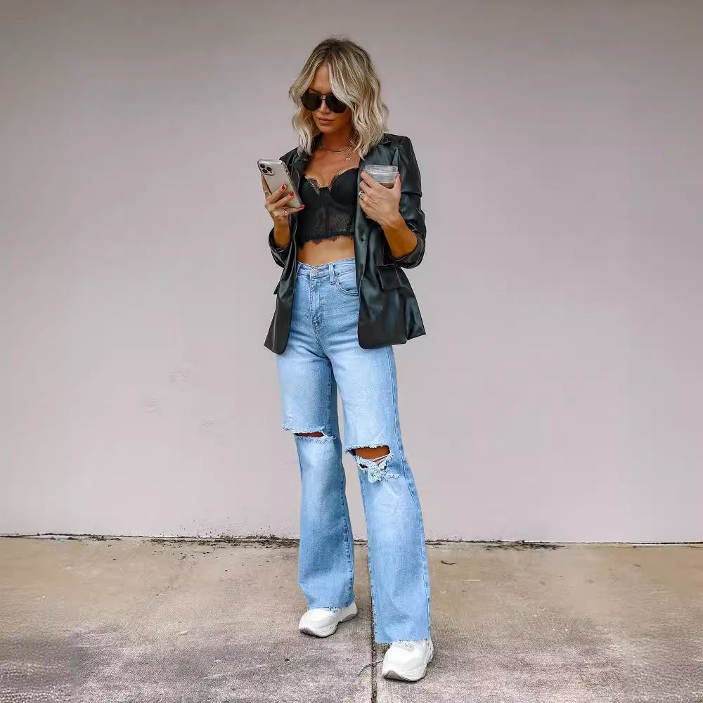 Valenzora trousers with holes