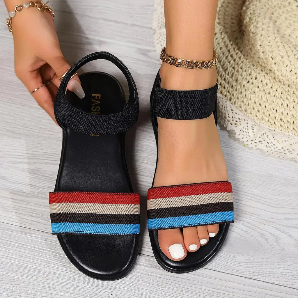 Valenzora | Summer linen sandals with elastic strap