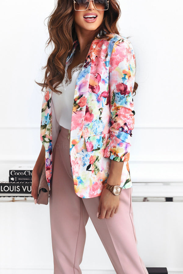 Valenzora | Free and Genuine Floral Lapel Leisure Suit Blazer