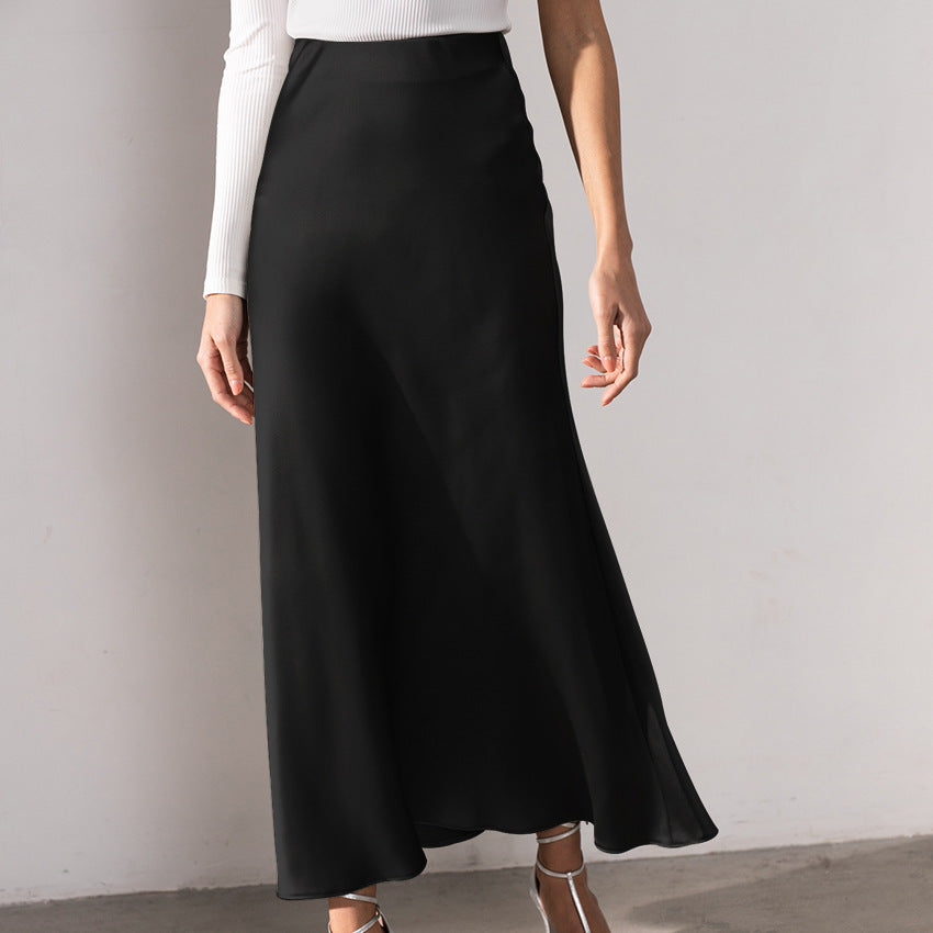 Valenzora | Eleganter Rock mit hoher Taille aus seidigem Eisseide-Stoff