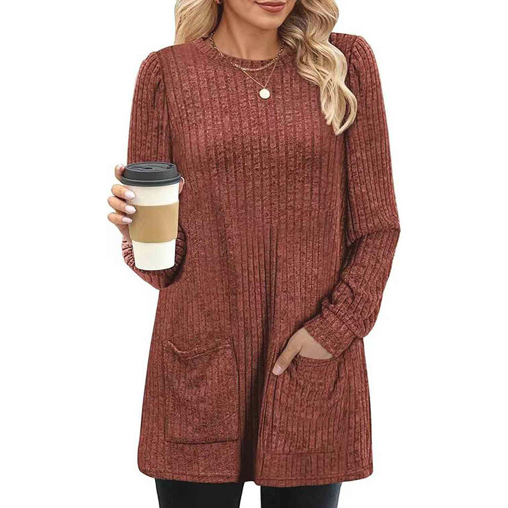 Valenzora | Herbst und Winter neues mittellanges Pulloverkleid für Damen