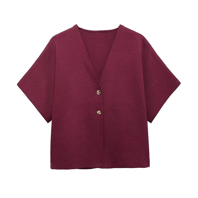 Valenzora | Casual solid color knit top for women