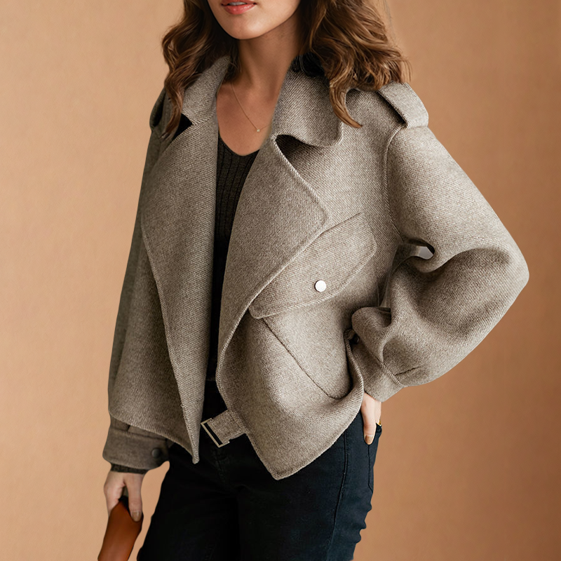 Jacke aus Crêpe-Wolle