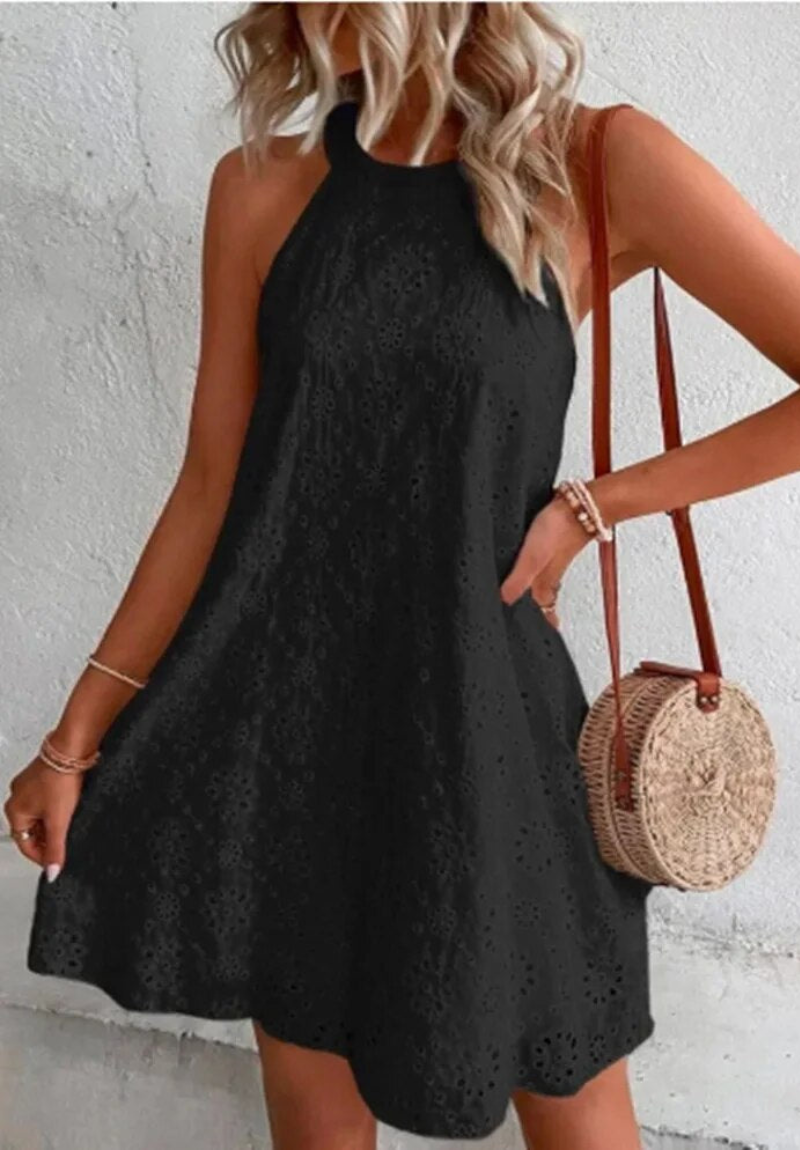 Valenzora | Festive Halter Neck Mini Dress