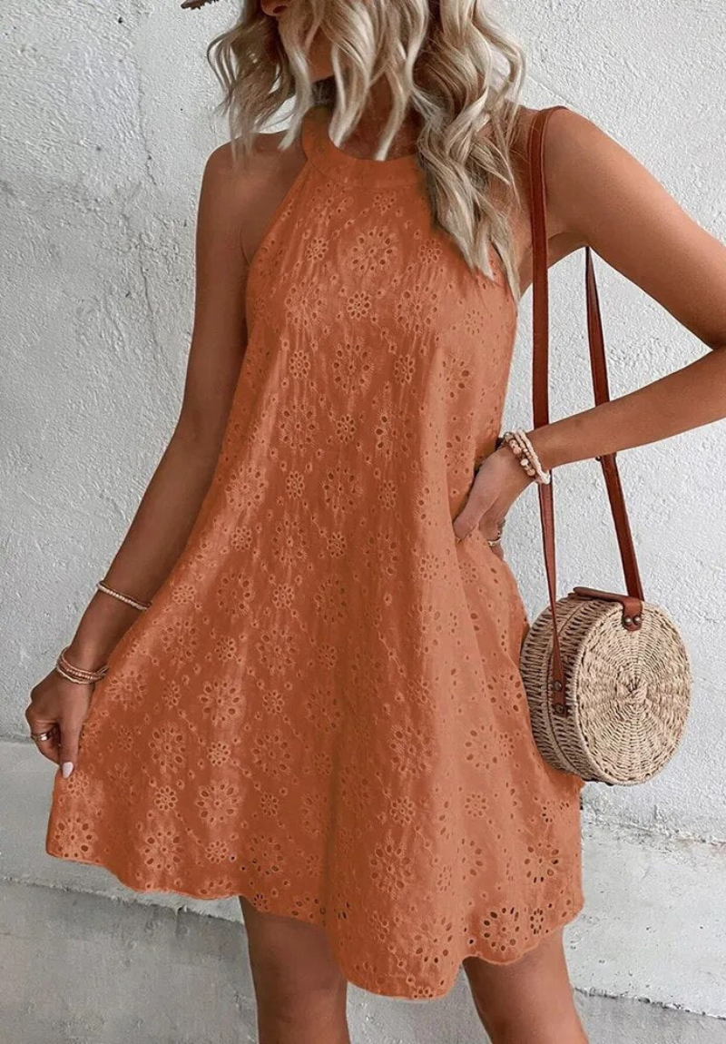 Valenzora | Festive Halter Neck Mini Dress
