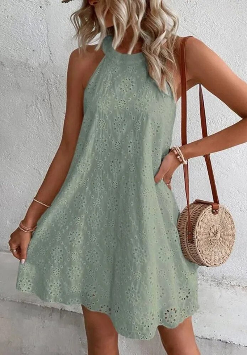 Valenzora | Festive Halter Neck Mini Dress