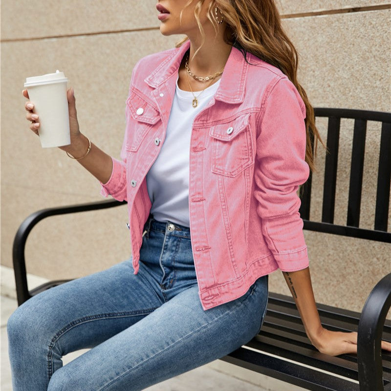 Valenzora | Women's Short Denim Jacket Black
