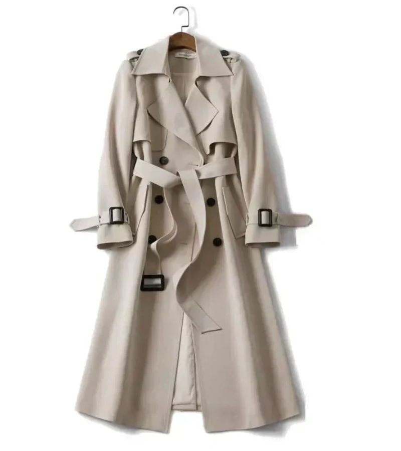 Valenzora | Langer Trenchcoat für Damen Schwarz
