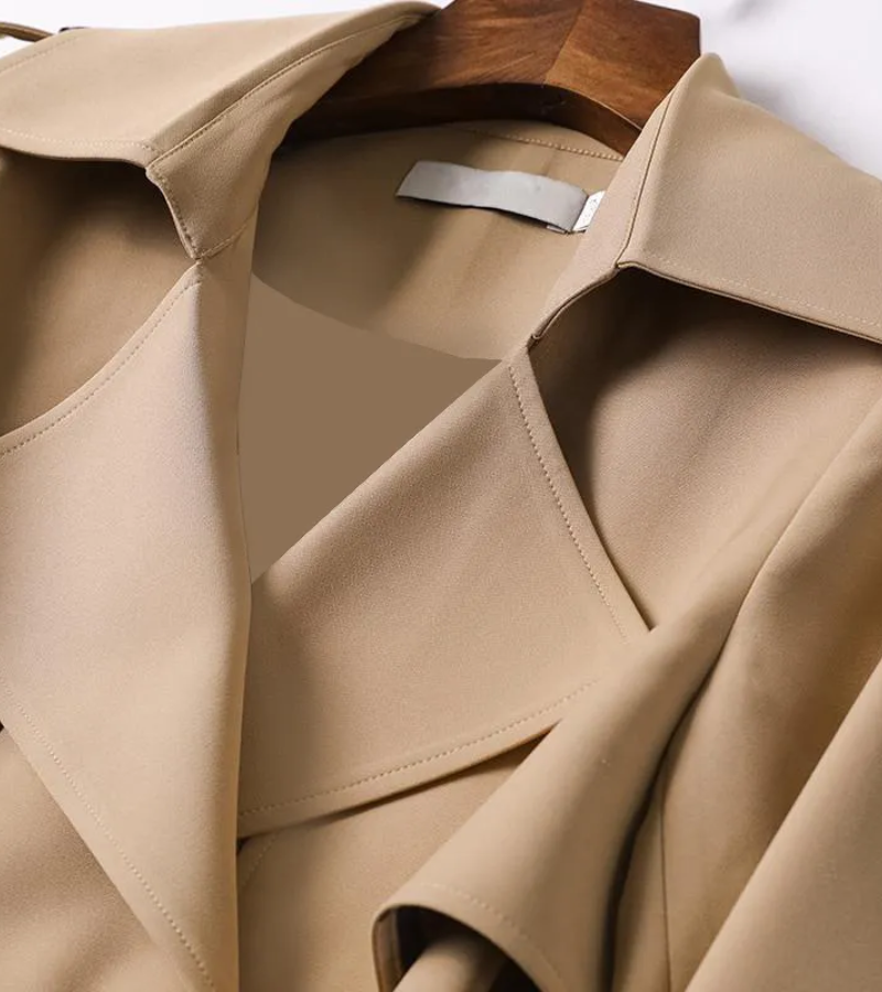 Valenzora | Langer Trenchcoat für Damen Schwarz