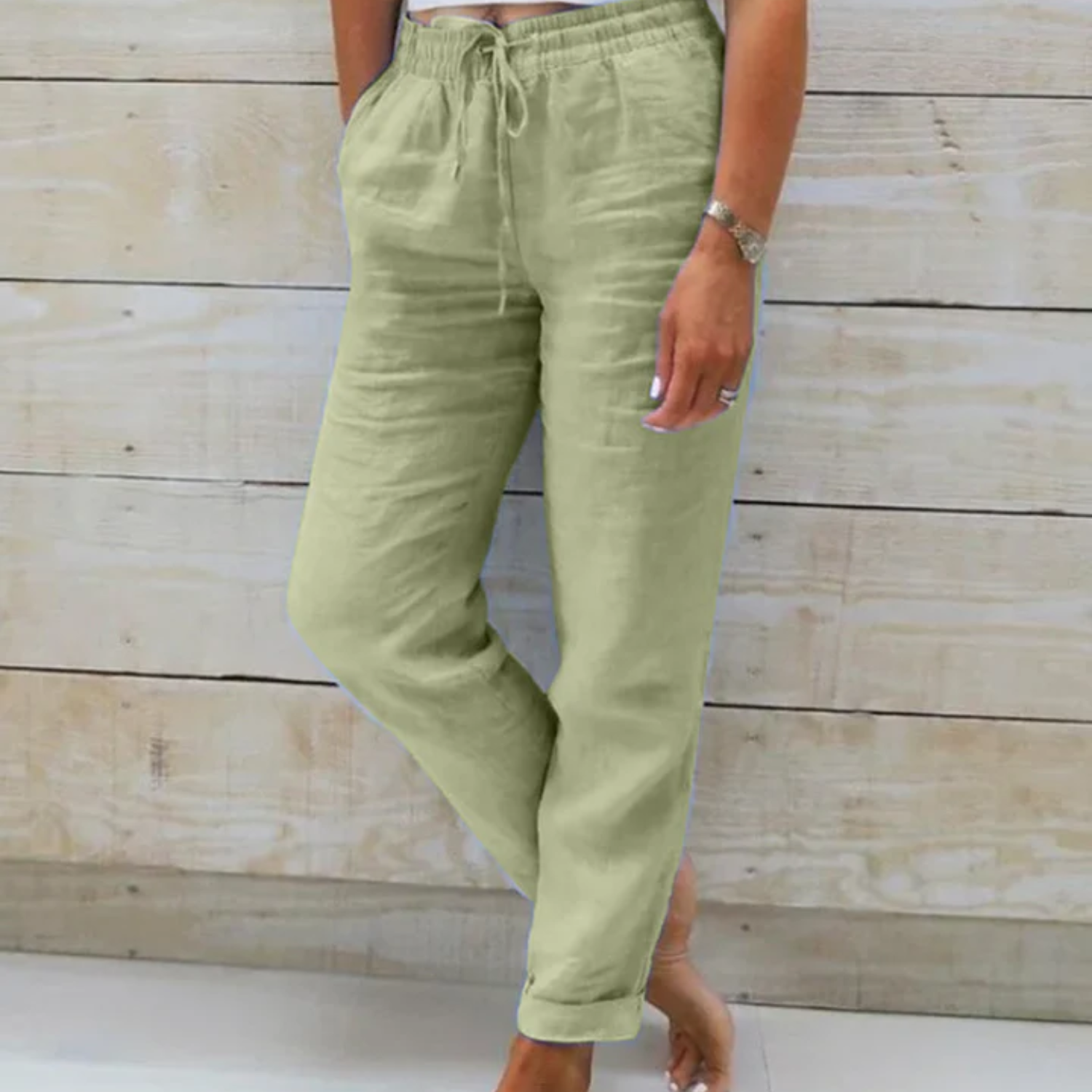 Valenzora | Women's Lightweight Summer Trousers Fabric Trousers