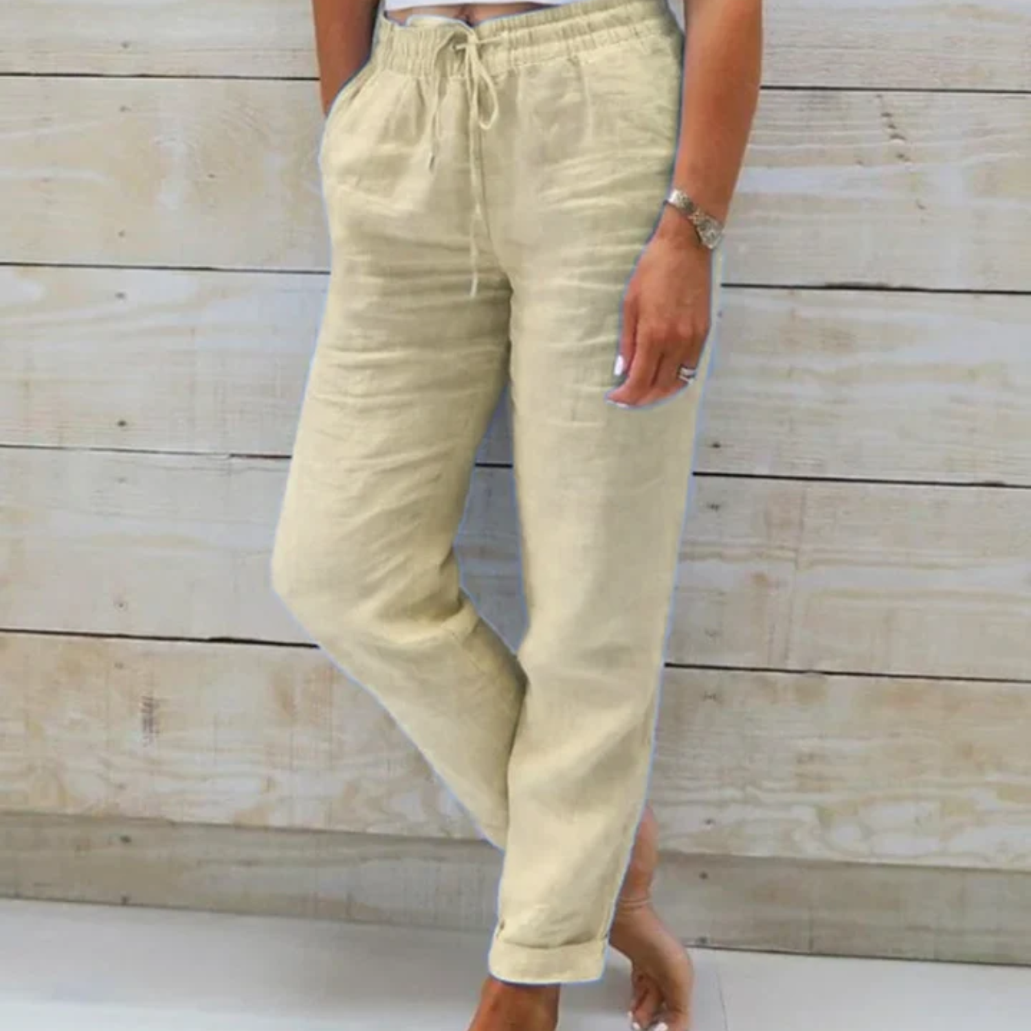 Valenzora | Women's Lightweight Summer Trousers Fabric Trousers
