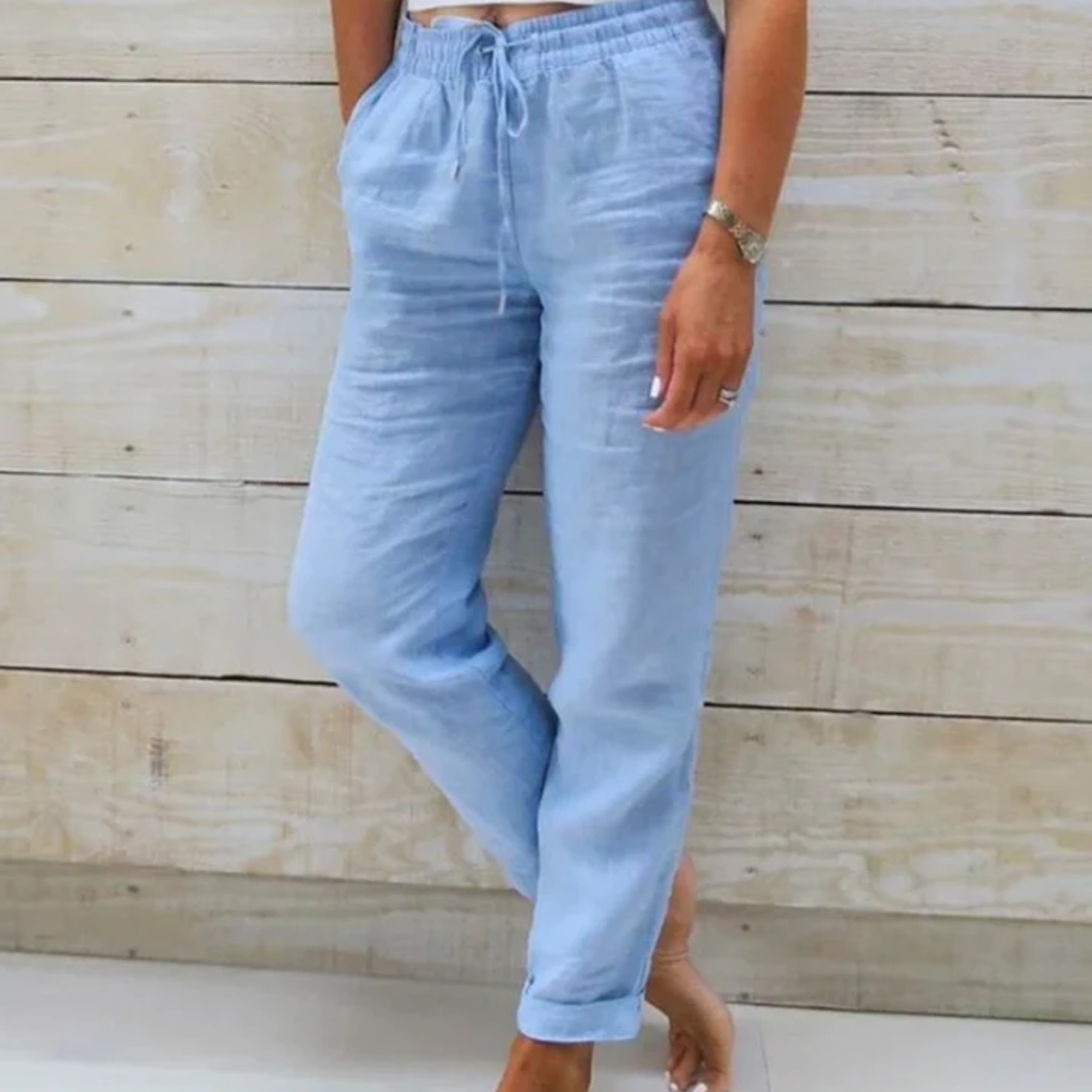 Valenzora | Women's Lightweight Summer Trousers Fabric Trousers