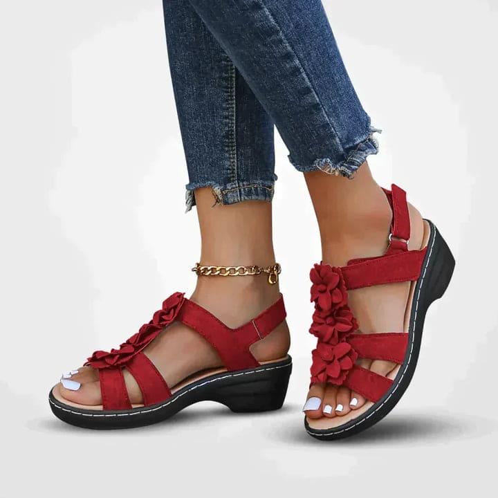 Valenzora | Floral Platform Sandals
