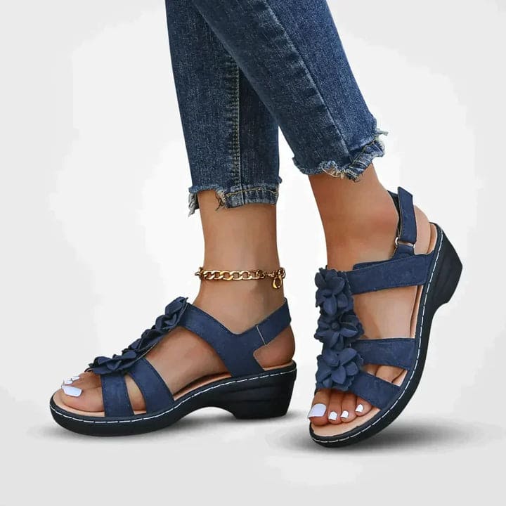 Valenzora | Floral Platform Sandals
