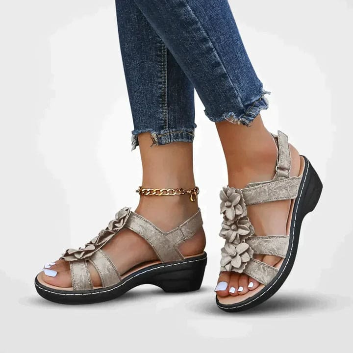 Valenzora | Floral Platform Sandals
