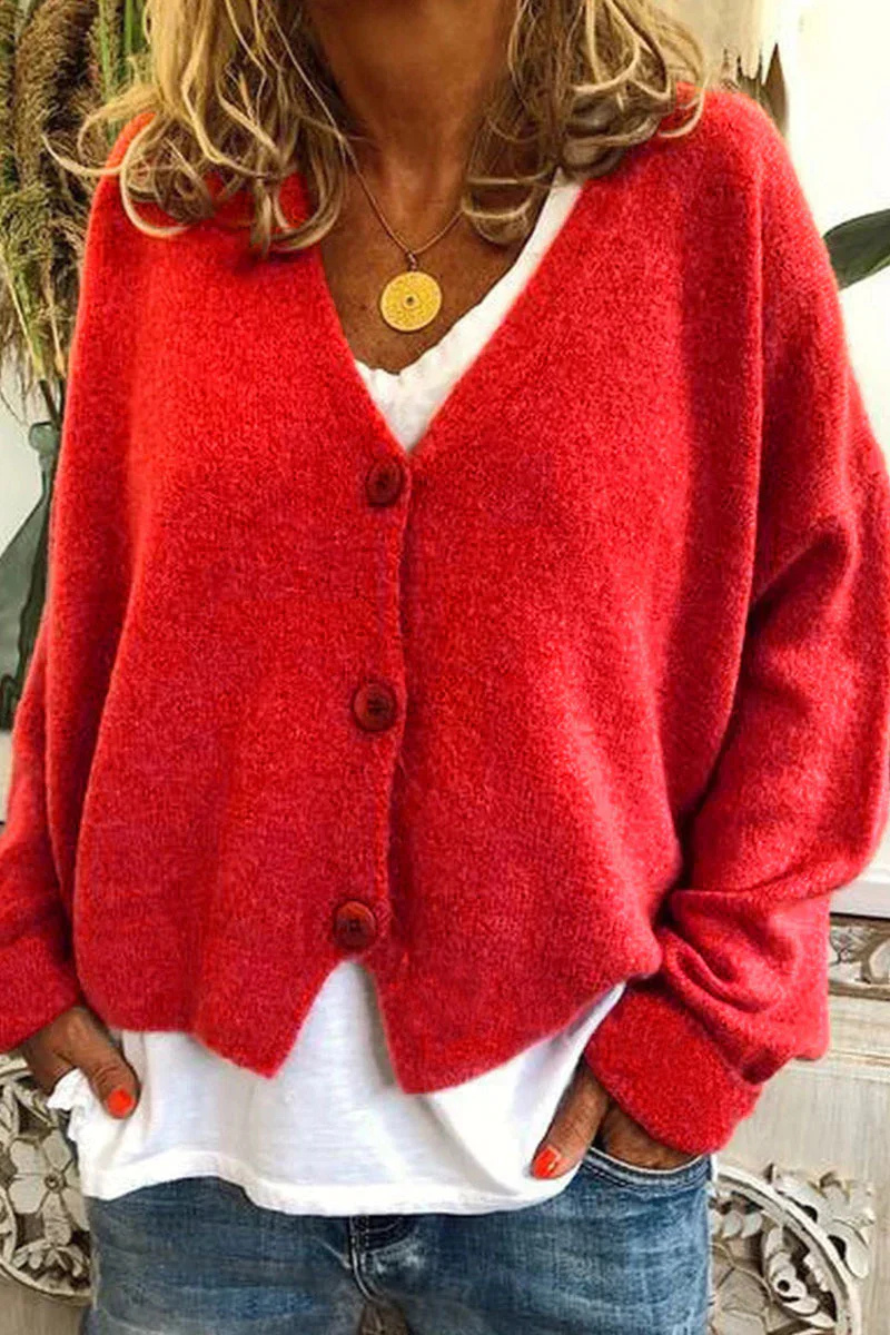 Valenzora | Women's Short Red Cardigan