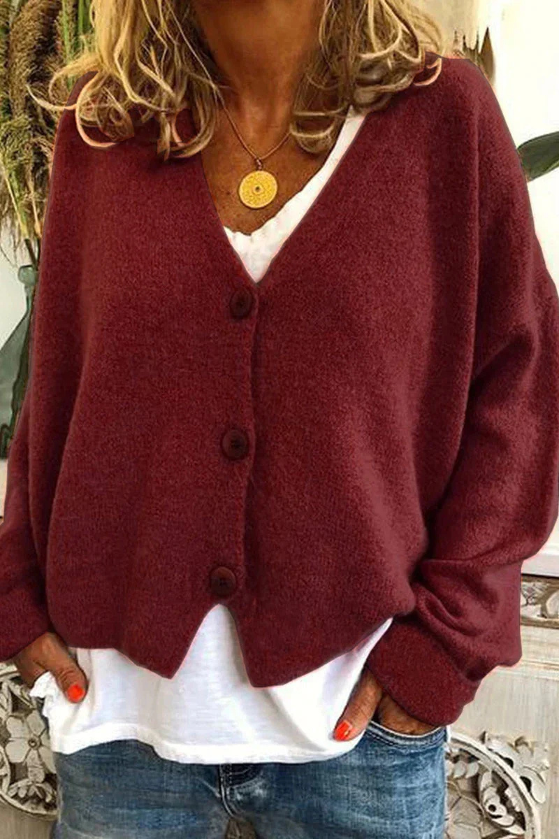 Valenzora | Women's Short Red Cardigan