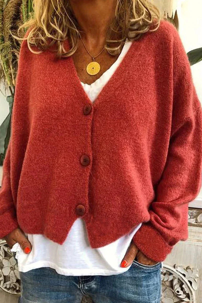 Valenzora | Women's Short Red Cardigan