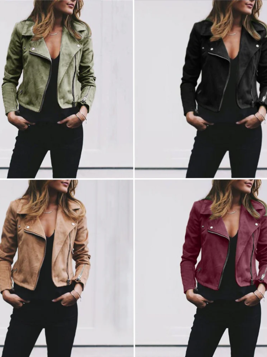 Valenzora | Damen Bikerjacke schwarz Übergang
