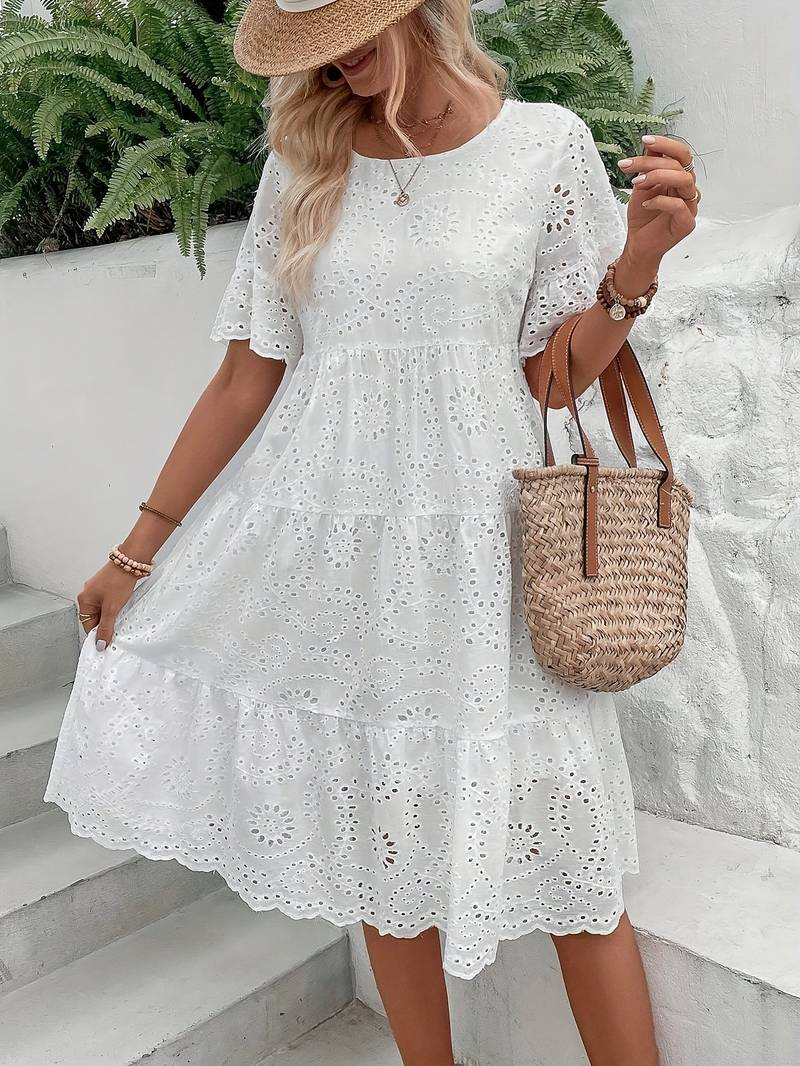 Valenzora | White Midi Summer Dress