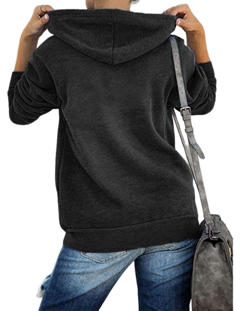 Valenzora | Women's Black Zip Hoodie