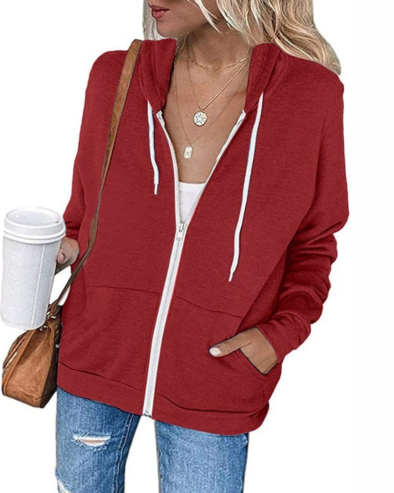 Valenzora | Women's Black Zip Hoodie