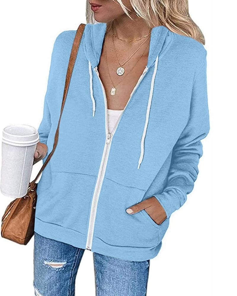Valenzora | Women's Black Zip Hoodie