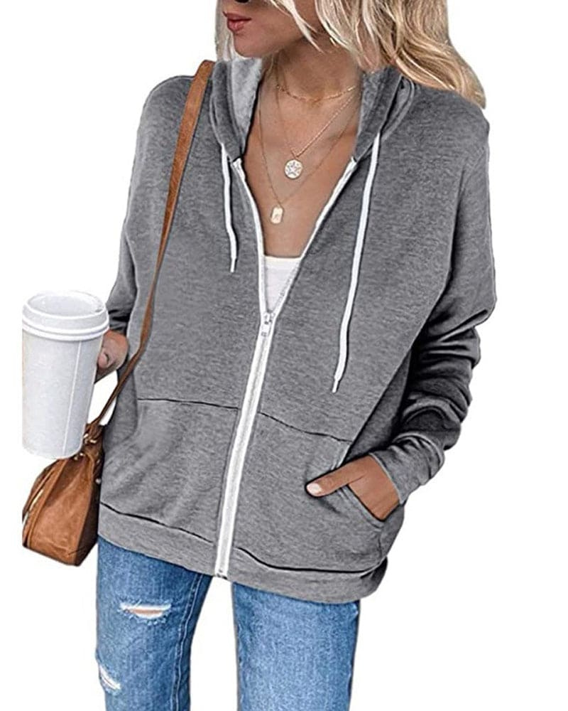 Valenzora | Women's Black Zip Hoodie