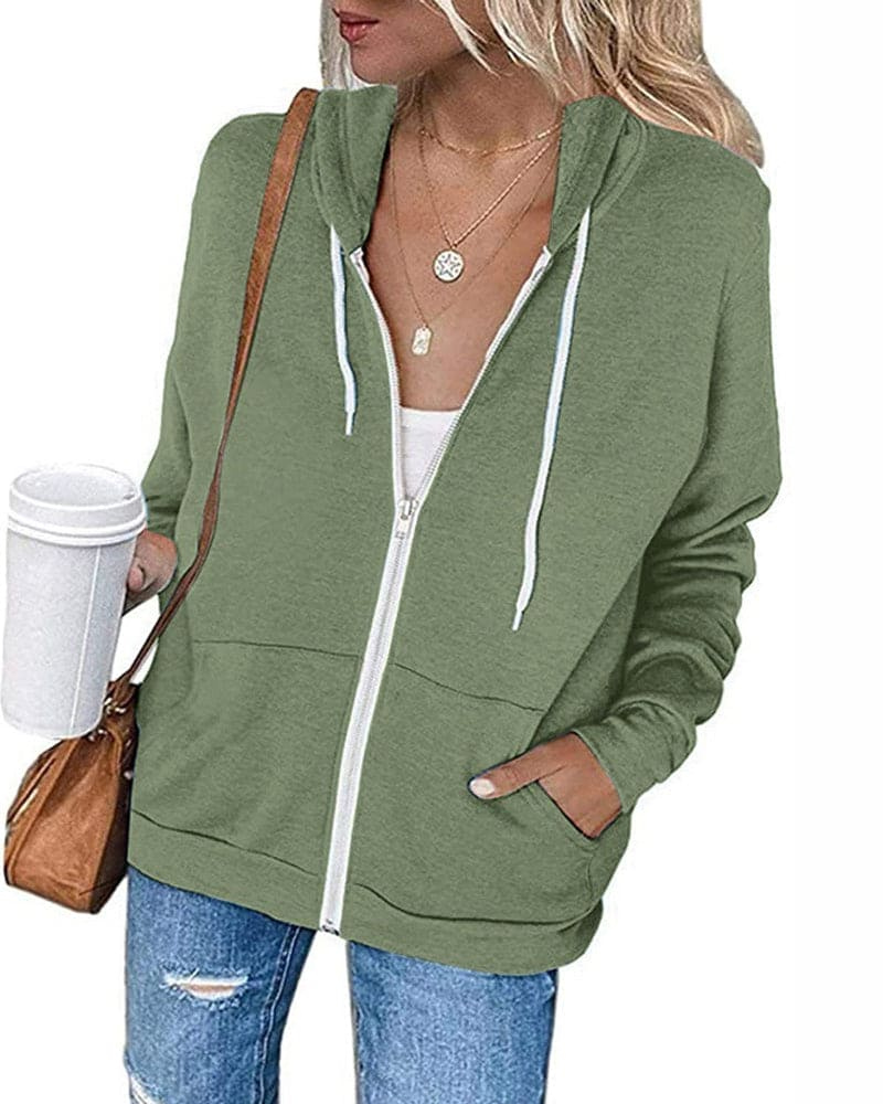 Valenzora | Women's Black Zip Hoodie