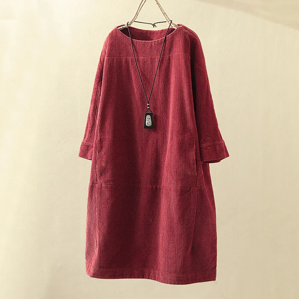 Everyday A-line dress with round neckline and skirt section