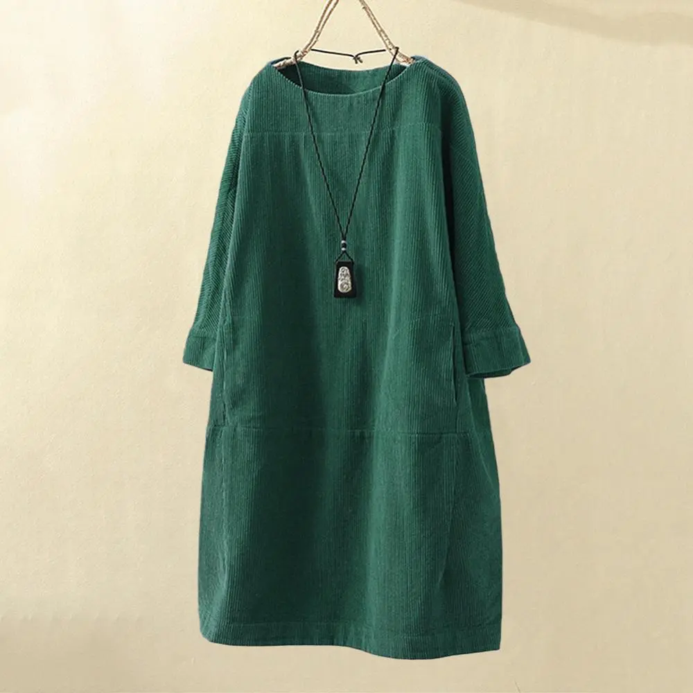 Everyday A-line dress with round neckline and skirt section