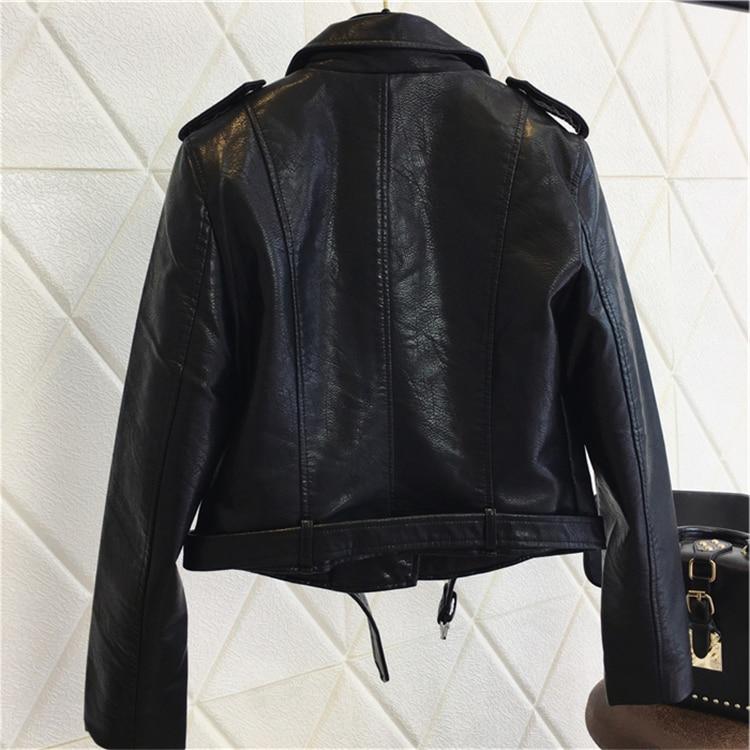 Valenzora - Cool PU leather jacket with studded belt