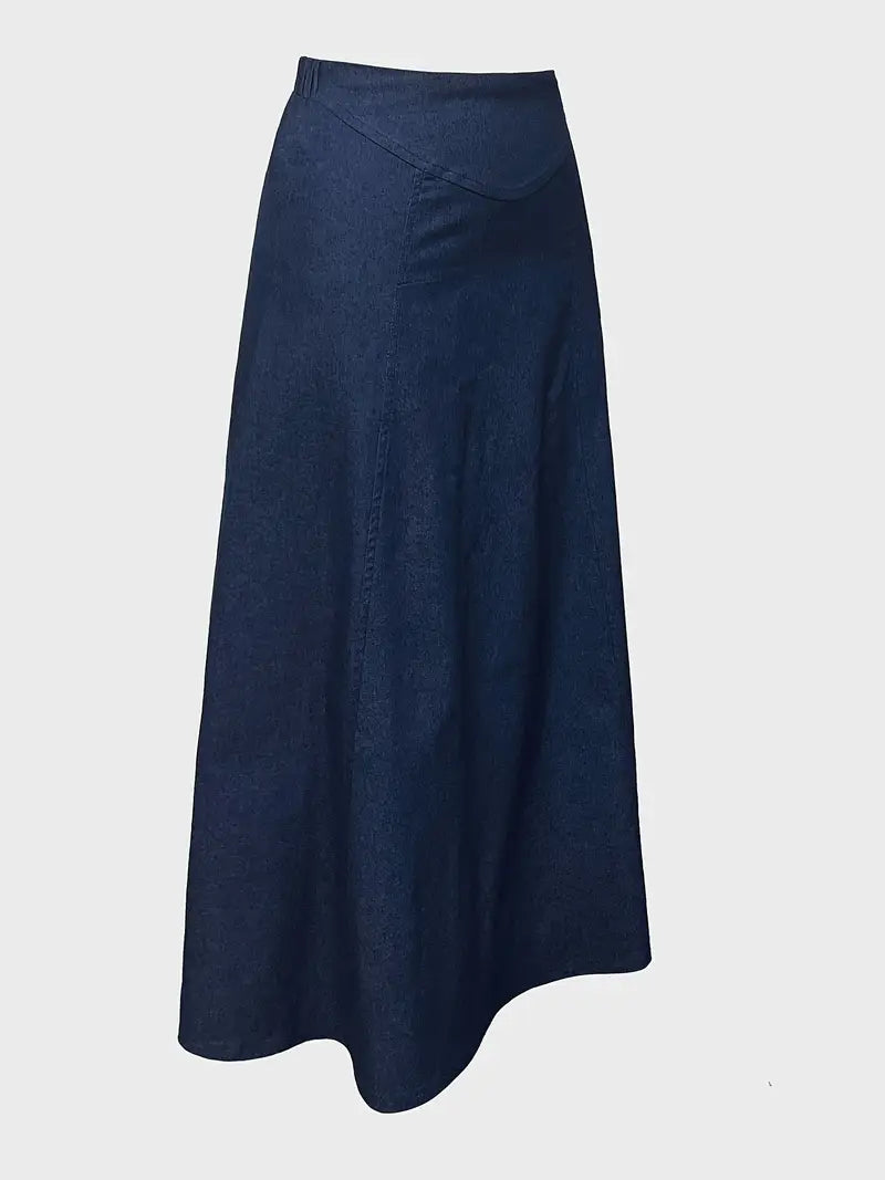 Valenzora | A-line denim maxi skirt