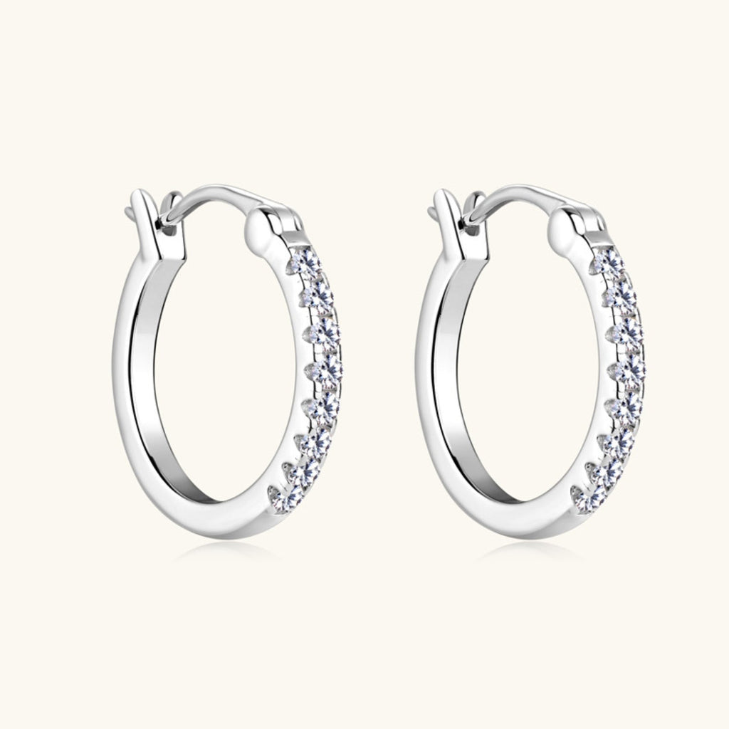 Valenzora | 925er Sterlingsilber Moissanit Huggie Ohrringe