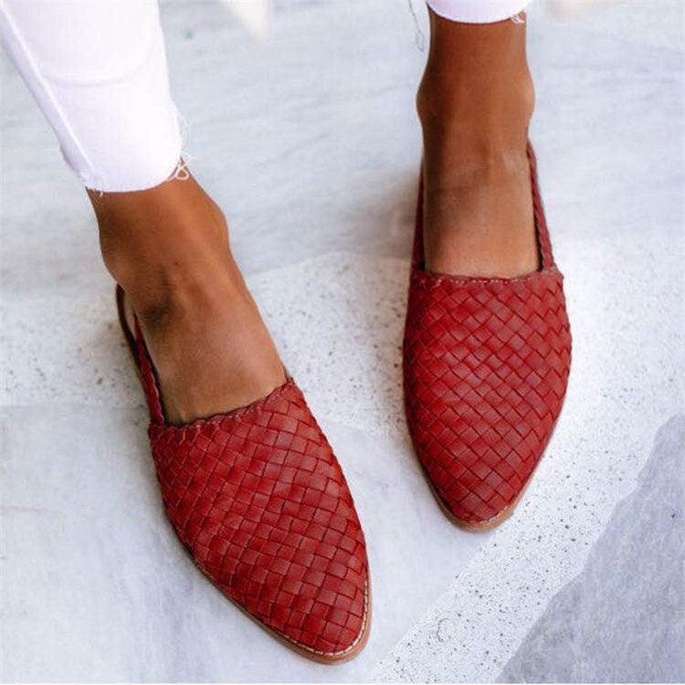 Valenzora | Klassische geflochtene Ledersandalen mit Schnalle für Damen