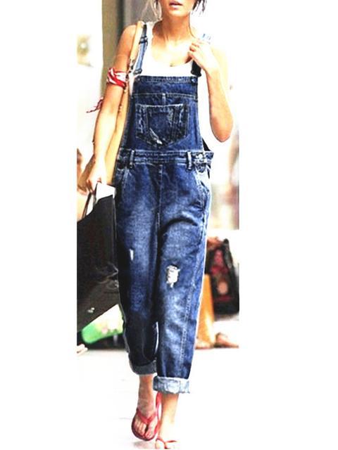 Valenzora | Denim Loose Simple Long Overalls