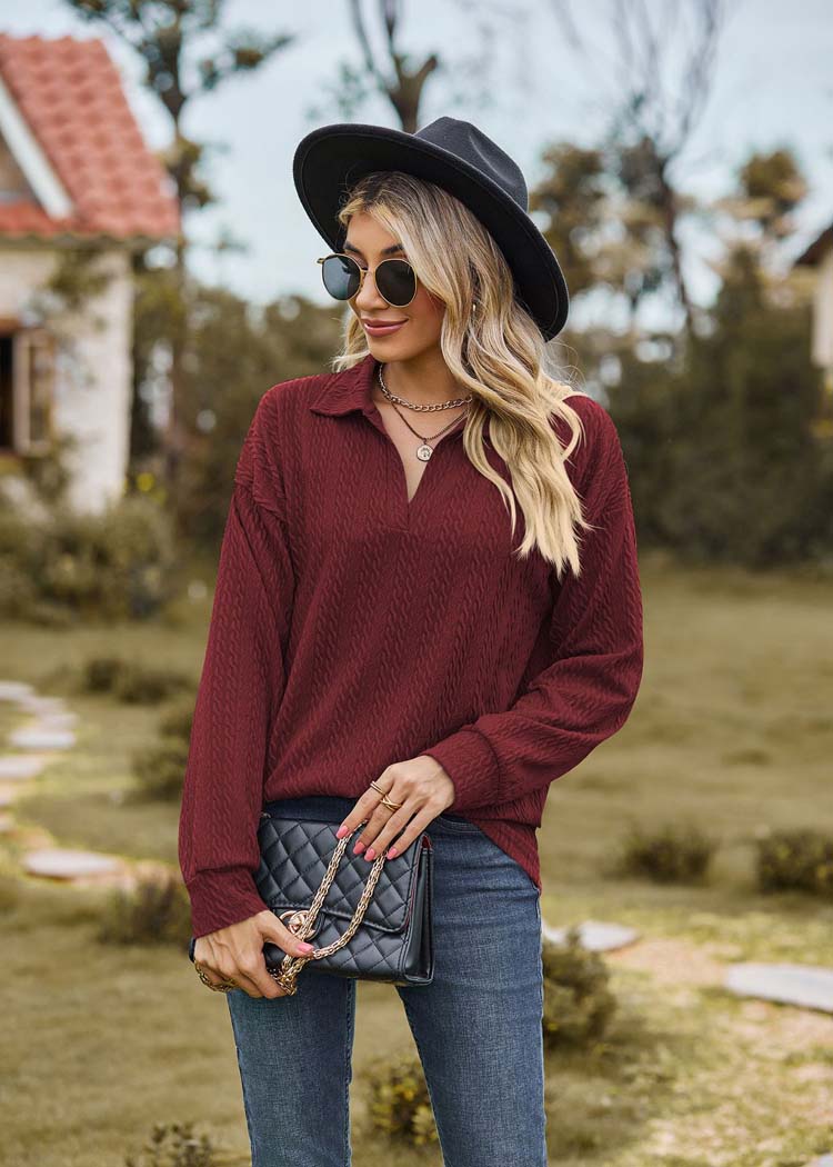 Valenzora – Damen Freizeitpullover mit Kragen