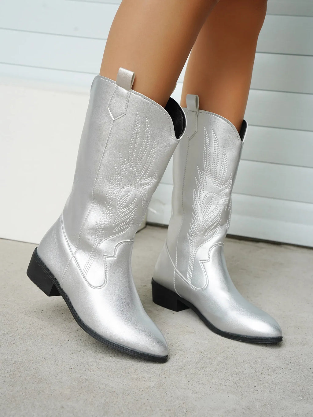 Valenzora – Cowboystiefel aus PU-Leder mit weichem Futter