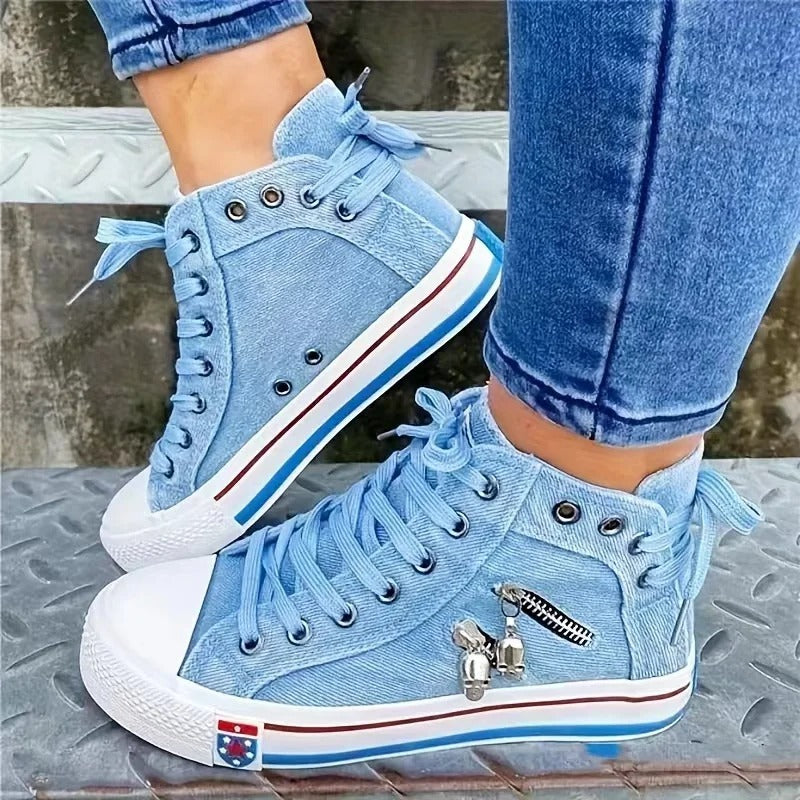Valenzora | Urban trend sneaker-jeans look & zipper