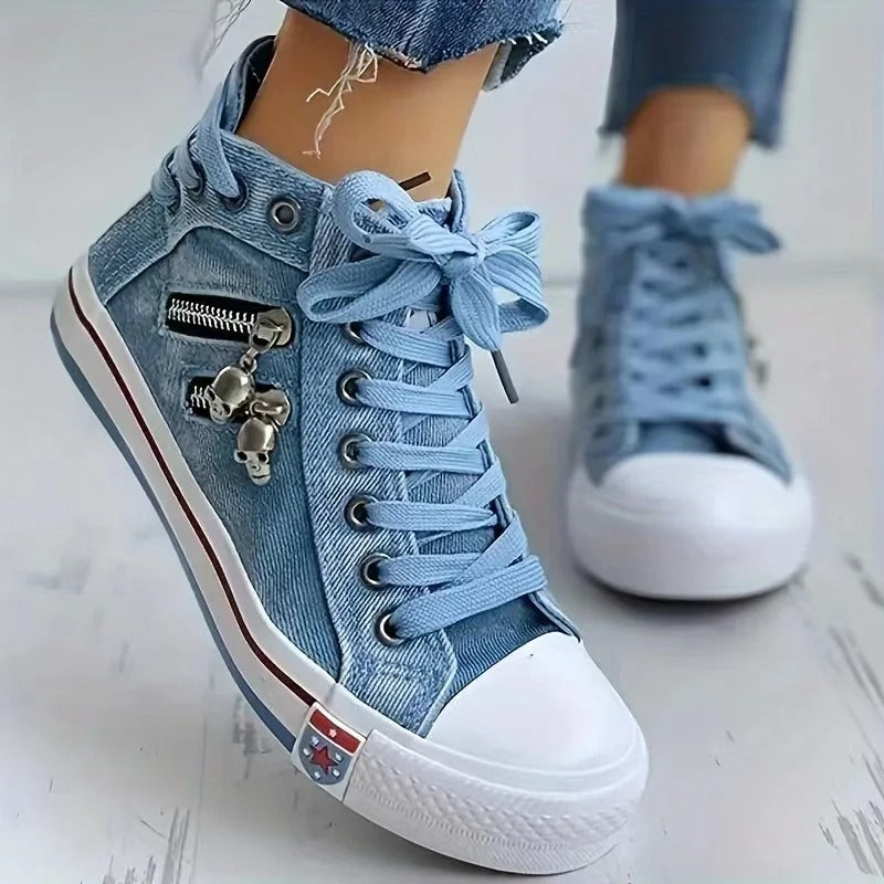 Valenzora | Urban trend sneaker-jeans look & zipper