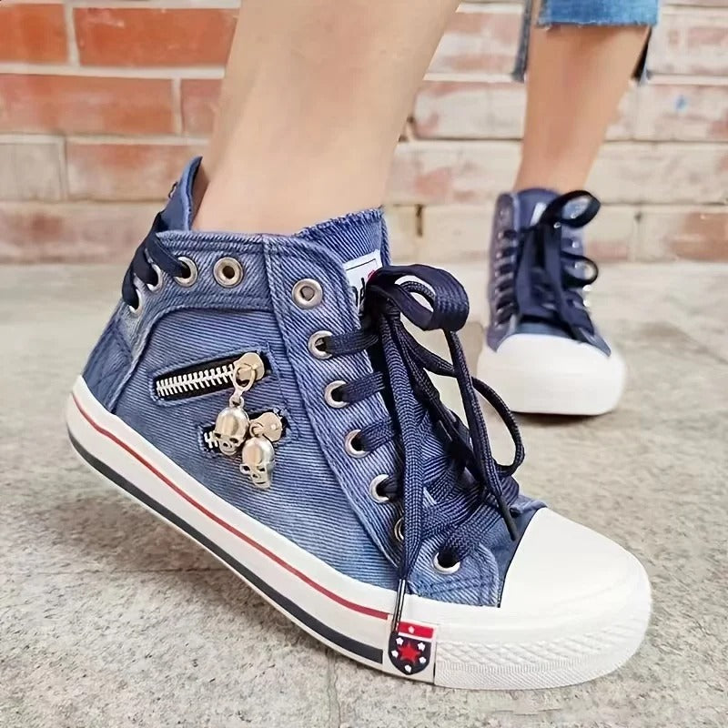 Valenzora | Urban trend sneaker-jeans look & zipper