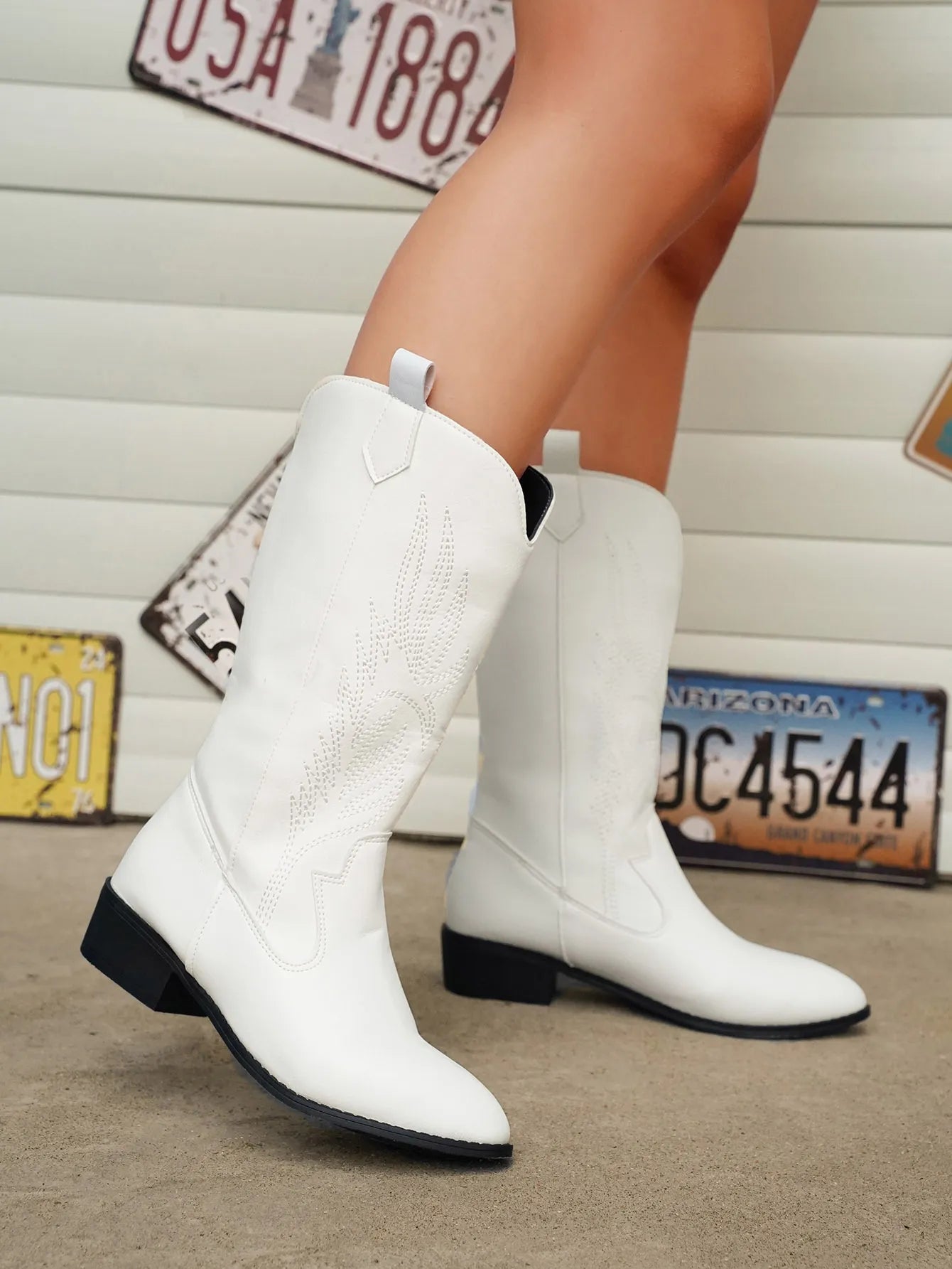 Valenzora – Cowboystiefel aus PU-Leder mit weichem Futter