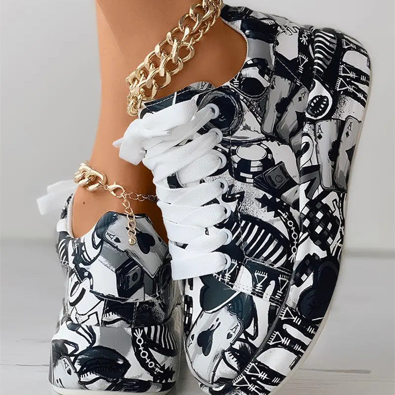 Valenzora | Lässige Sneaker im Graffiti-Stil für Damen