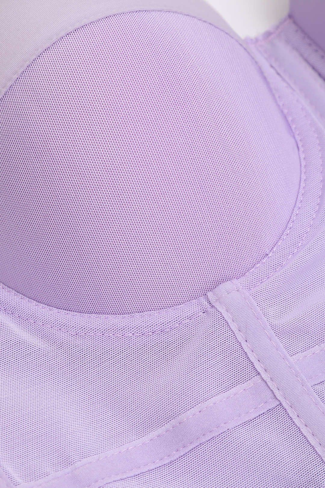 Valenzora | Figurbetontes Bustier-Top mit Bügelkörbchen und transparenter Mesh-Struktur