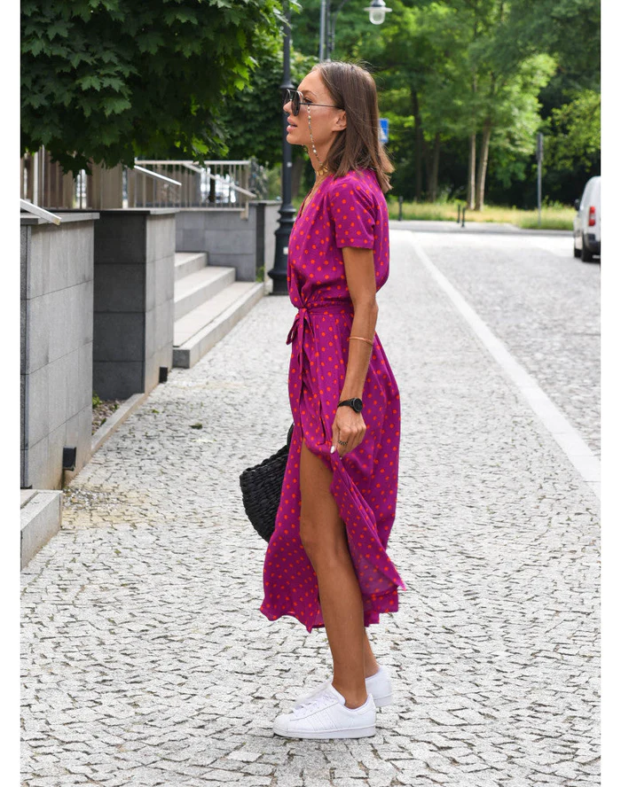 Valenzora Floral Dress | Modern Summer Beach Dress with Short Sleeves