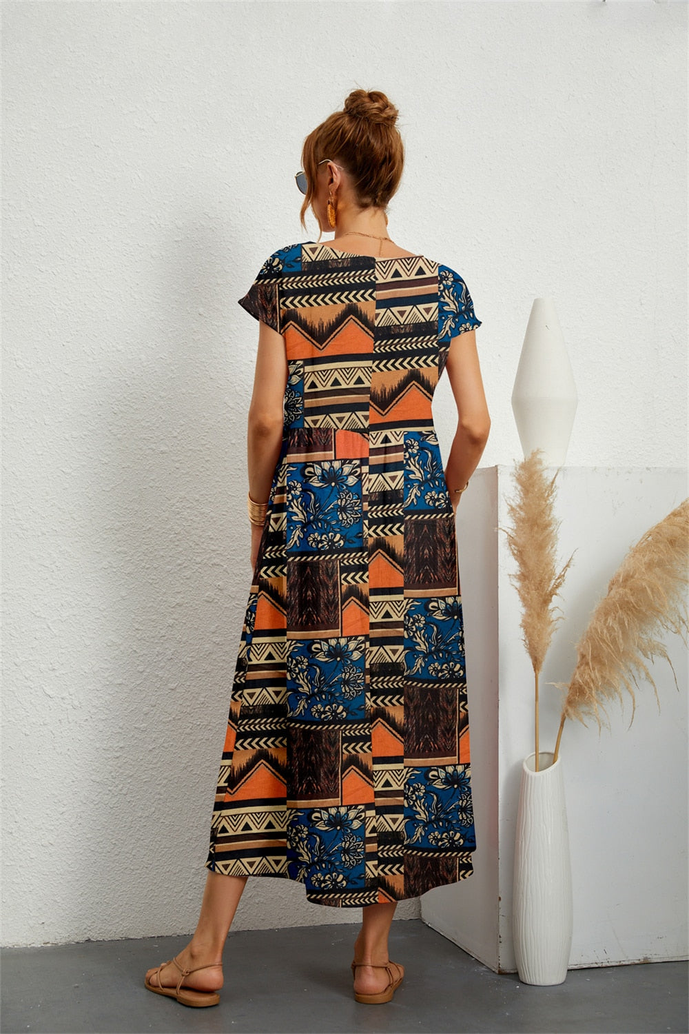 Valenzora | Fließendes Blumen-Midikleid für Damen